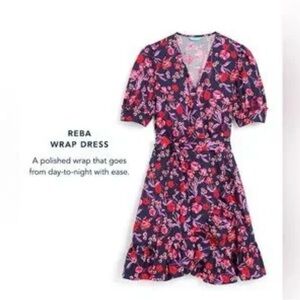 Draper James Reba Floral Wrap Dress - Pink and Purple